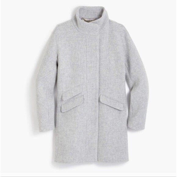J. Crew Cocoon coat in Italian stadium-cloth wool blend Zip Jacket Grey Size - Picture 2 of 13